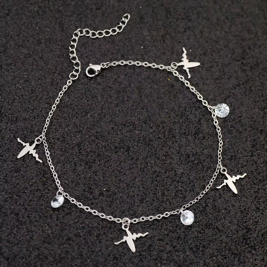 Allergy Free Stainless Steel Anklets for Women Star Love Heart Charm Ankle Bracelet on Leg Crystal Foot Chains Beach Accessories