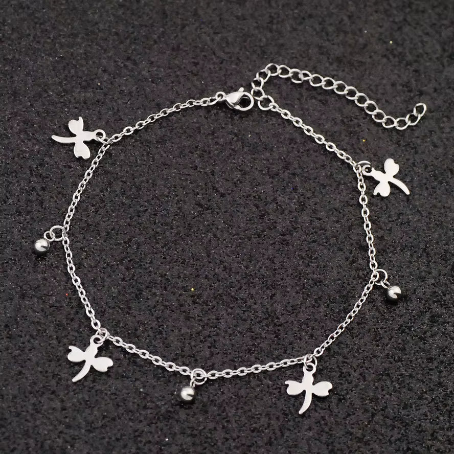 Allergy Free Stainless Steel Anklets for Women Star Love Heart Charm Ankle Bracelet on Leg Crystal Foot Chains Beach Accessories