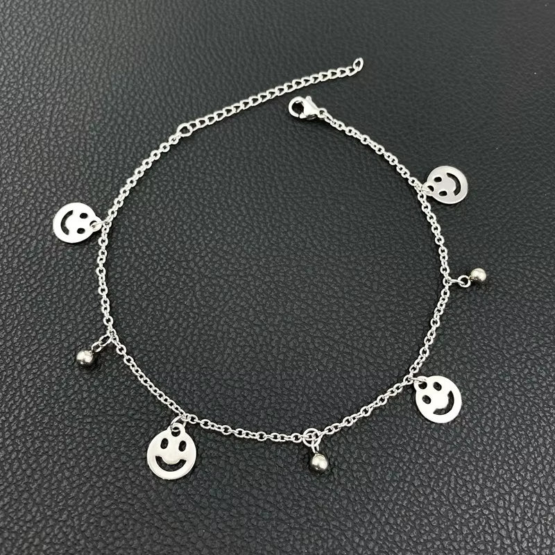 Allergy Free Stainless Steel Anklets for Women Star Love Heart Charm Ankle Bracelet on Leg Crystal Foot Chains Beach Accessories