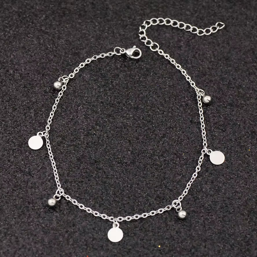 Allergy Free Stainless Steel Anklets for Women Star Love Heart Charm Ankle Bracelet on Leg Crystal Foot Chains Beach Accessories